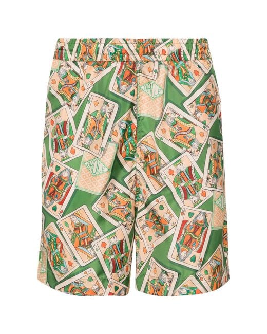 Drole de Monsieur Green Drôle De Monsieur Jeu De Cartes Elasticated Waistband Swim Shorts for men
