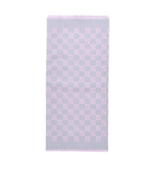 Gucci Purple Gg Pattern Scarf