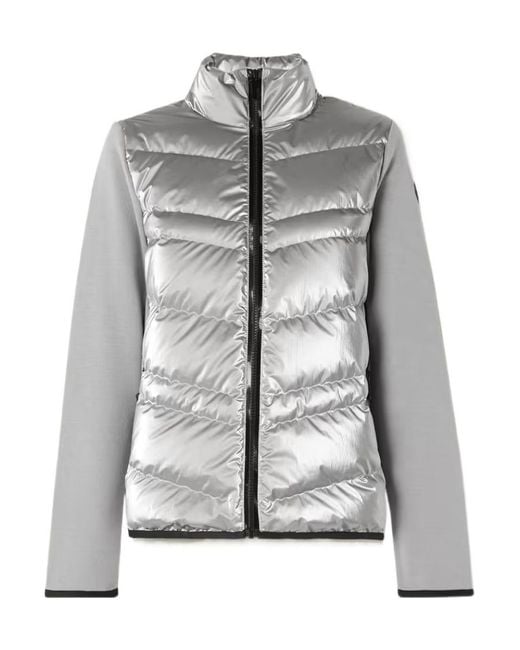 Moncler Gray Logo Splicing Soft Shell Down Jacket