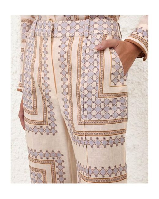 Zimmermann Pink Patterned Collection Trousers
