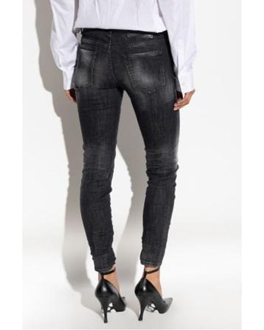 DSquared² Black Faded Distressed Jeans