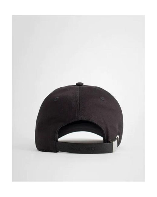 McQueen Black Logo Embroidered Baseball Cap for men