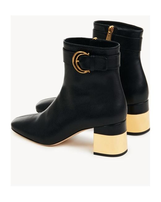 Chloé Black Chloé Alizè Zip Detailed Ankle Boots