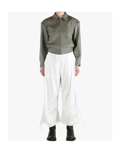 Amomento Gray Wool Zip-Up Casual Jacket