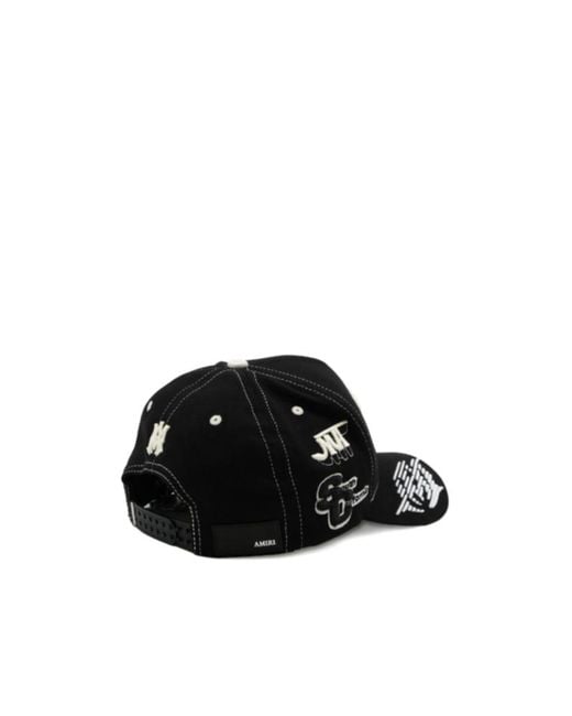Amiri Black Logo Embroidered Baseball Cap for men