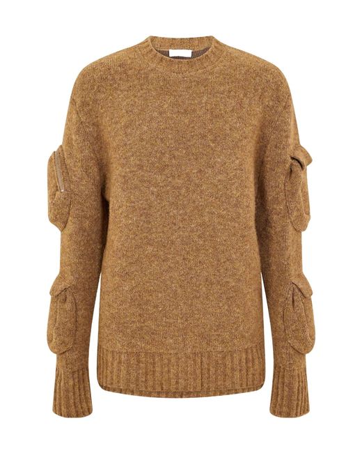 Off-White c/o Virgil Abloh Brown Crew Neck Knit Sweater for men