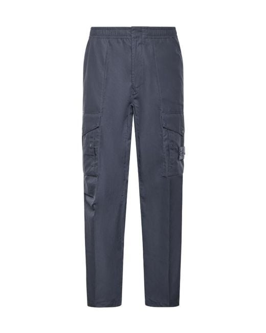 Stone Island Blue Elasticated Cargo Pants for men