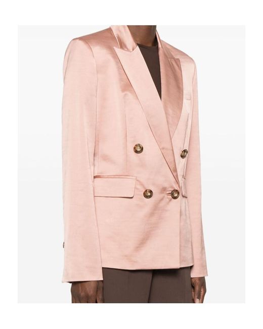 Pinko Pink Long-Sleeved Double Breasted Jacket