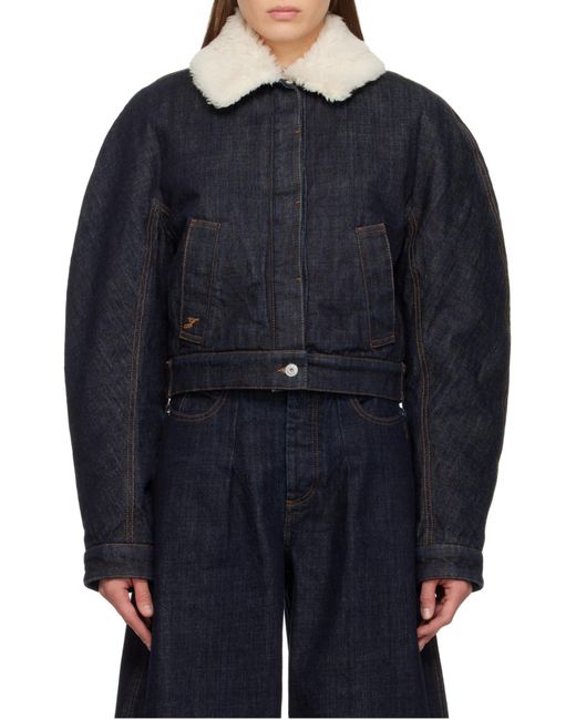Jacquemus Blue Cropped Denim Jacket