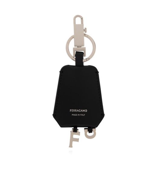 Ferragamo Black Ferragamo Logo Stamp Keyring