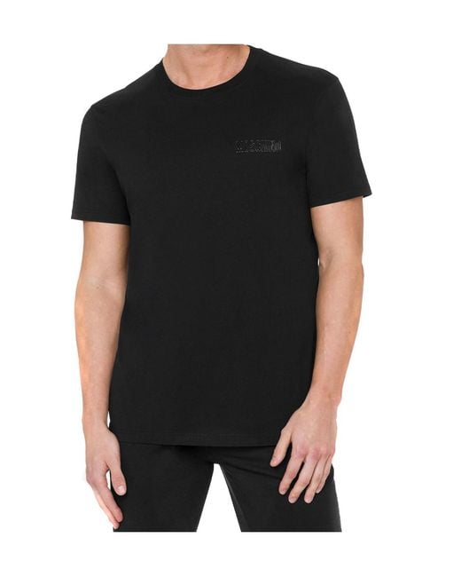 Moschino Black T-Shirt With Crew Neckline for men