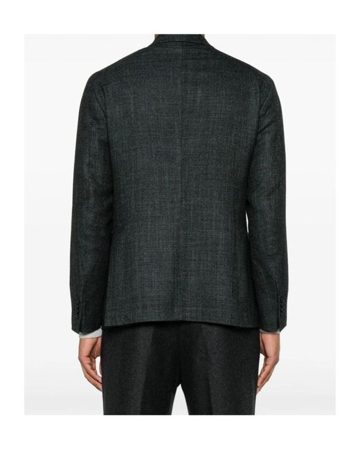 Tagliatore Black Long-Sleeved Suit Jacket for men