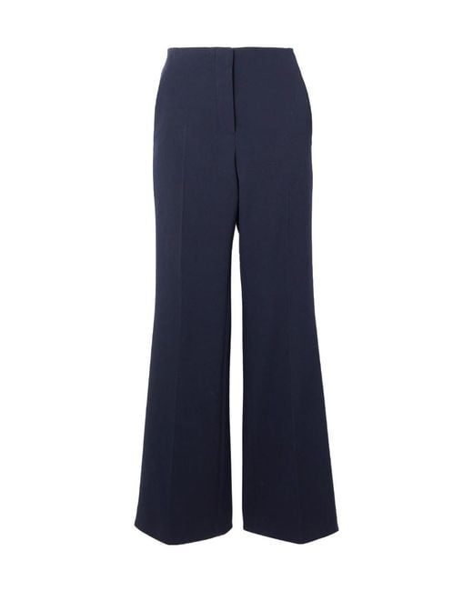 The Row Blue Logo Wool Twill Flared Dress Pants