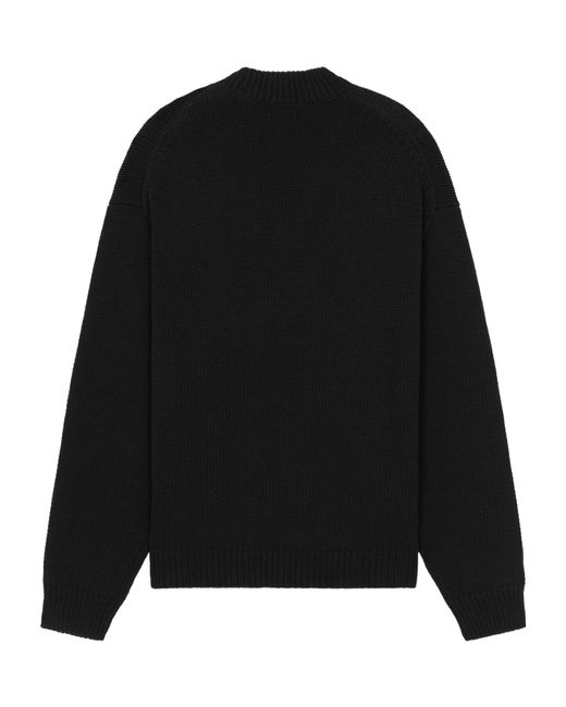 KENZO Black Lucky Tiger Crewneck Knitted Jumper for men
