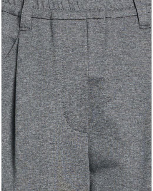 Brunello Cucinelli Gray Solid Color Casual Trousers