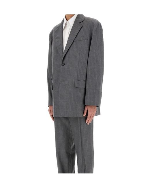 Helmut Lang Gray Single-Breasted Tailored Blazer for men
