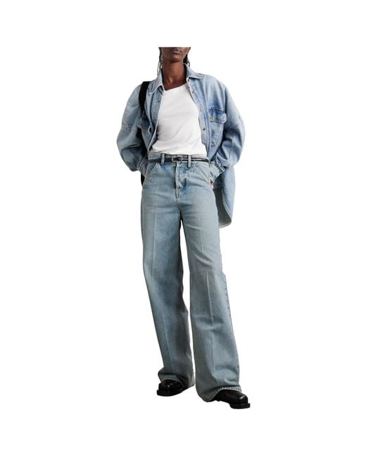 Petar Petrov Blue Mid-Rise Wide-Leg Jeans