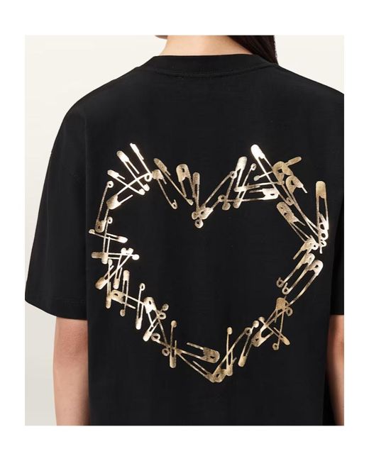 AllSaints Black Cora Etta Oversized T-Shirt