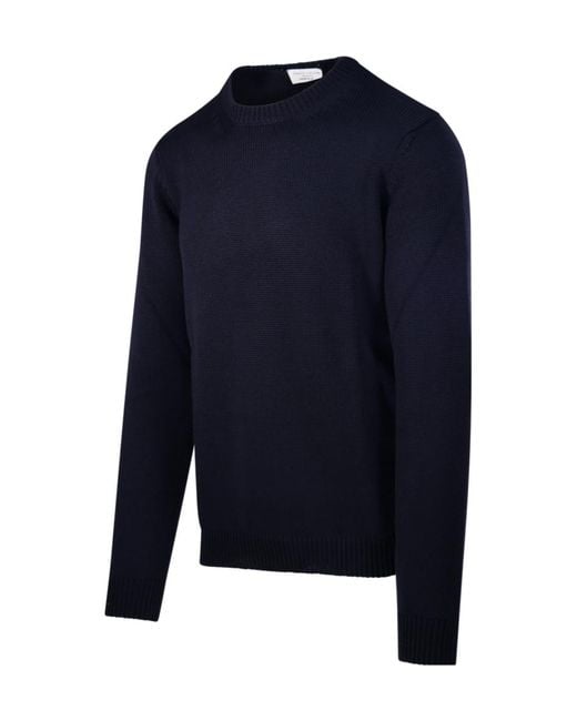 Roberto Collina Blue Crew-Neck Knitted Sweater for men
