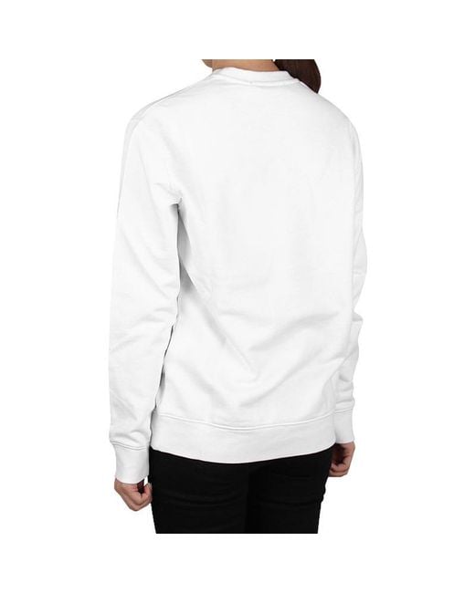MSGM White Printed Round-Neck Sweater