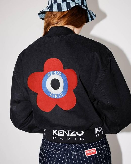 KENZO Black Target Zip-Up Bomber Jacket