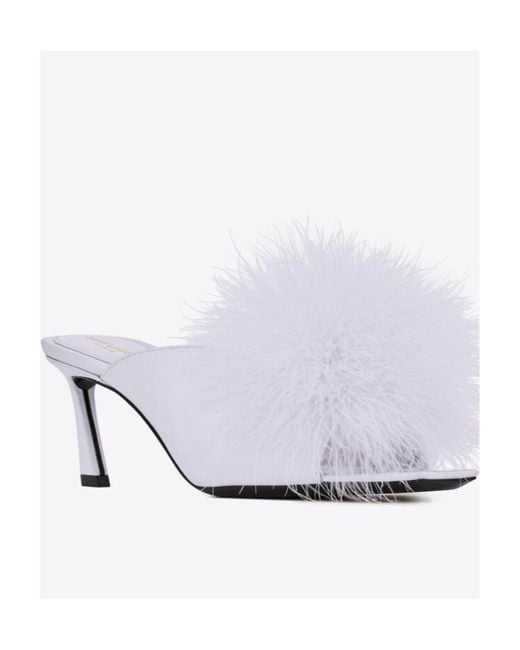 Saint Laurent White Mae Slip-On Mules