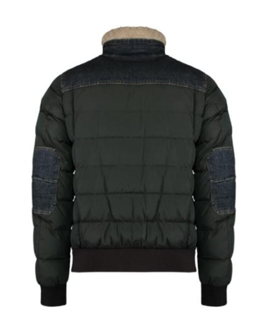 Moorer Gray Horst Denim-Trim Bomber Down Jacket for men