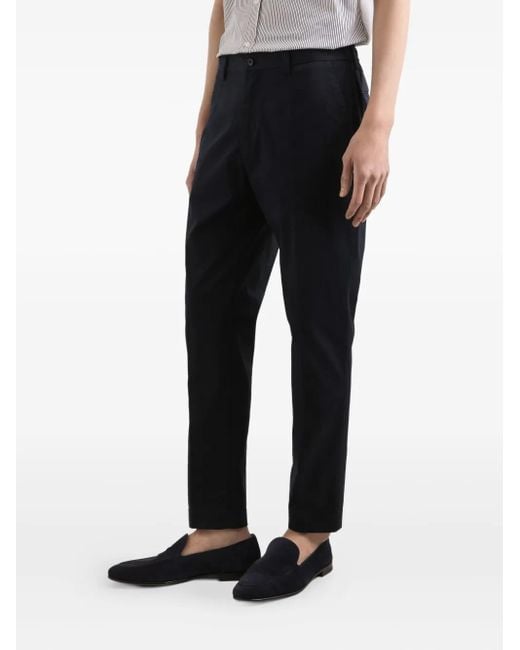 Dolce & Gabbana Black Pressed Crease Gabardine Trousers for men