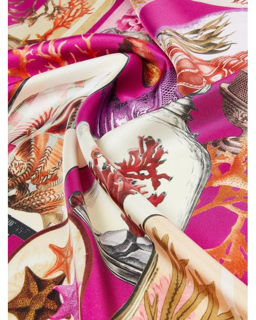 Max Mara Pink Le Cabinet Printed Scarf