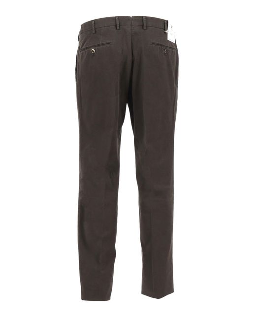 Pt Pantaloni Gray Flat-Front Trousers for men