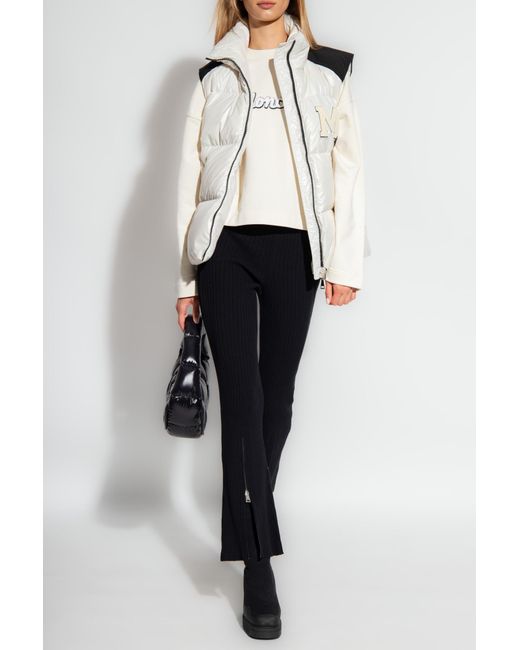 Moncler White Logo Motif Patch Detail Padded Vest