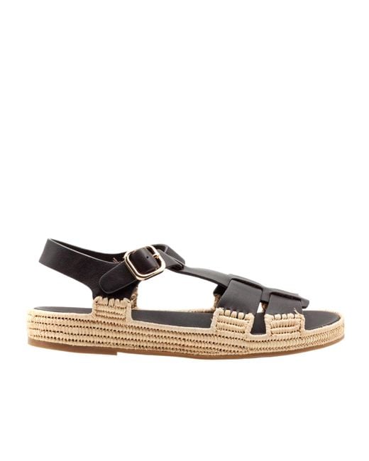 Paloma Barceló Brown Paloma Barceló Braided Platform Flat Sandals