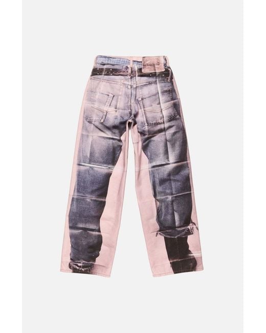Acne Pink Trompe-L'Œil Jeans for men