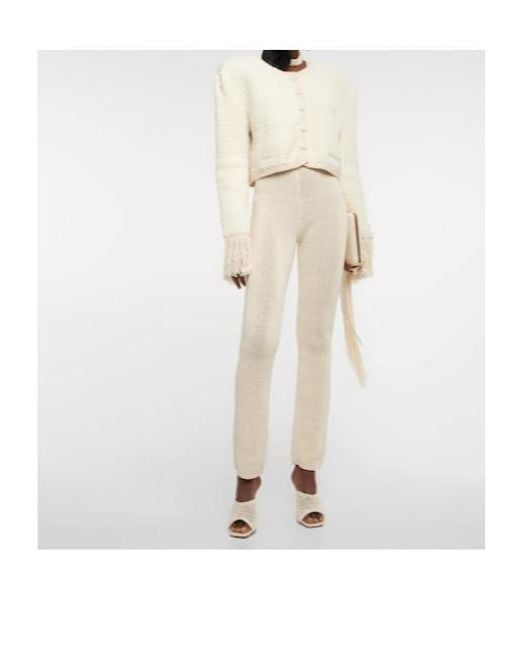 Magda Butrym Natural Crochet High-Rise Slim Pants