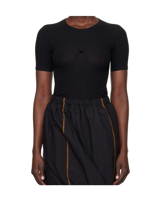 Baserange Black Round Neck Short Sleeve T-Shirt