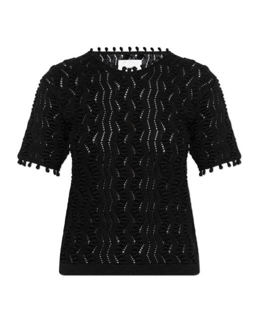 Jil Sander Black Laced Knitted Top