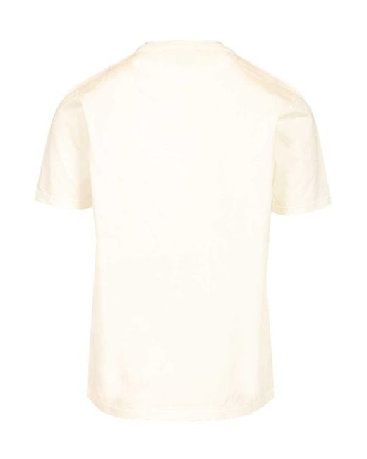 C P Company White Logo Patch Crewneck T-Shirt for men