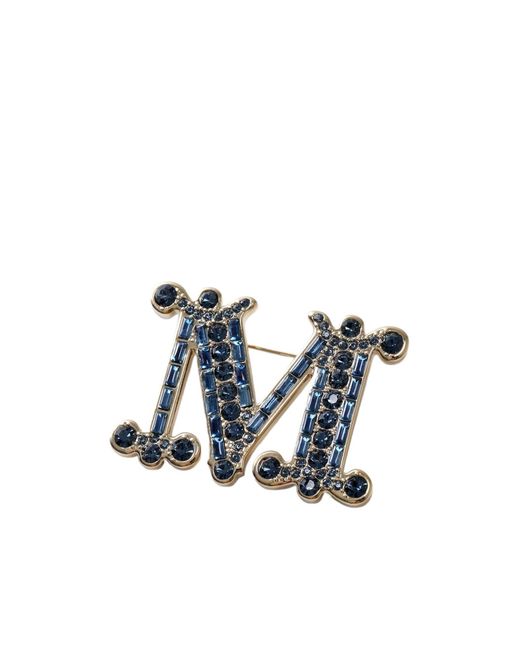 Max Mara White Letter Brooch