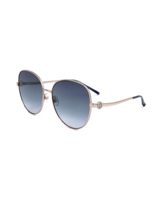 Elie Saab Blue Round Frame Sunglasses