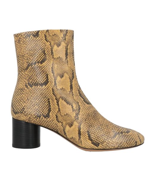 Isabel Marant Brown Snake Print Ankle Boots