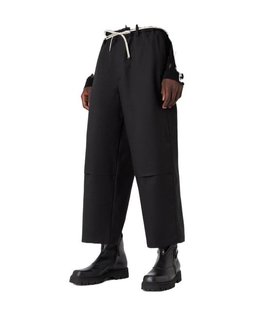 Emporio Armani Black Solid-Color Casual Trousers for men