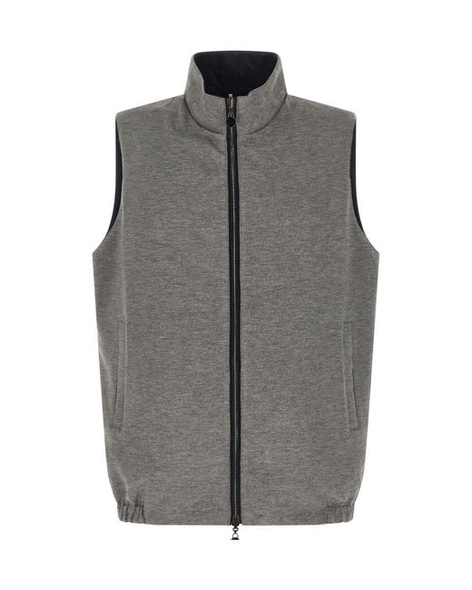 Kiton Blue Reversible Vest for men