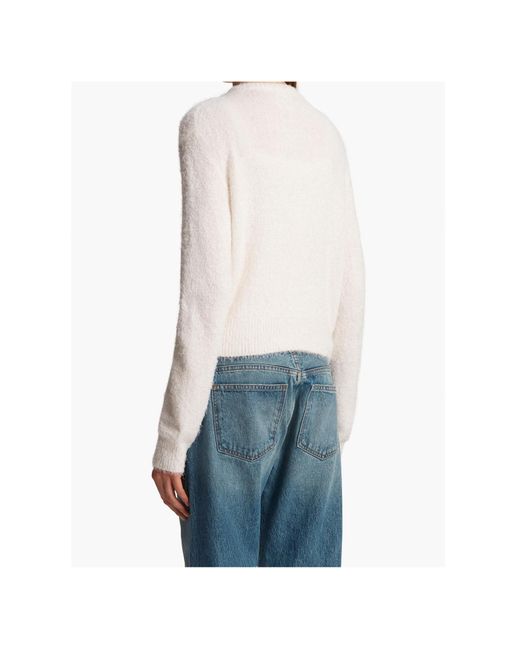 Khaite White Button-Fastening Cardigan