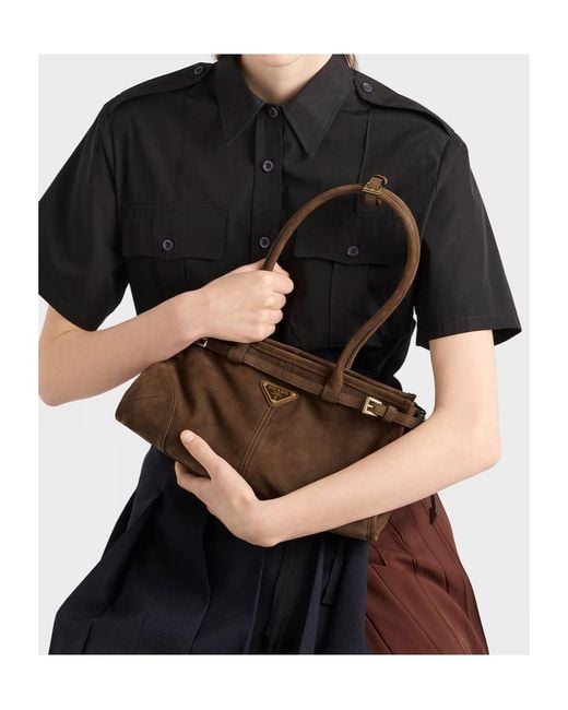 Prada Brown Bonnie Buckled Shoulder Bag