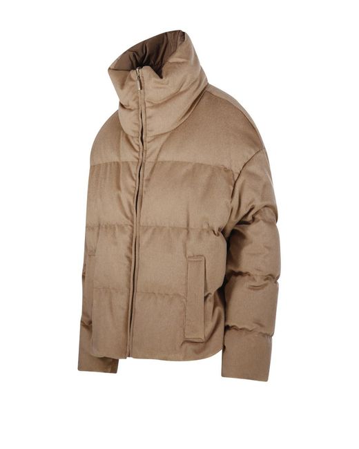 Max Mara Brown Zip-Up High Neck Reversible Jacket