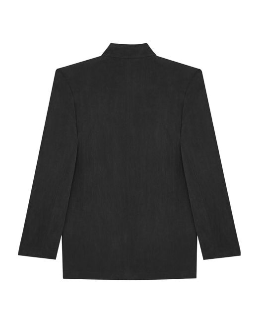 Saint Laurent Black Double-Breasted Long-Sleeved Jacket