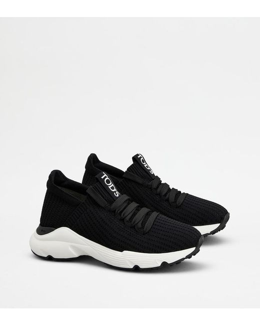 Tod's Black Logo Embossed Lace-Up Sneakers