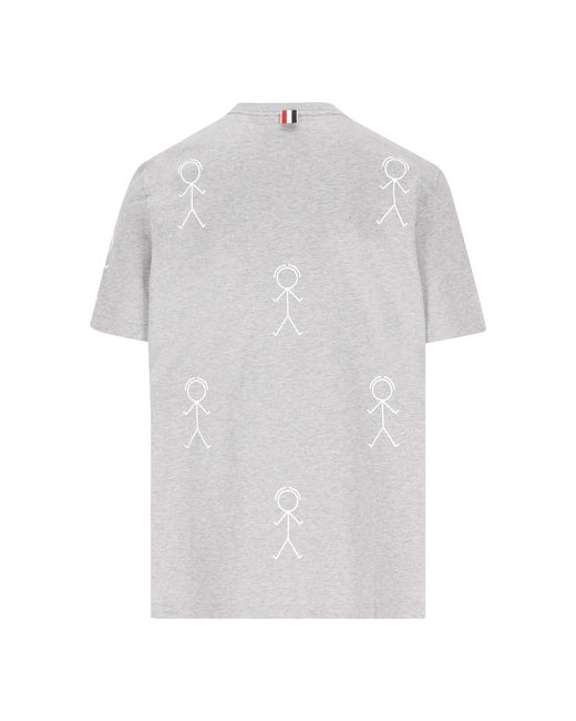 Thom Browne White Mr. Thom Logo-Print T-Shirt for men