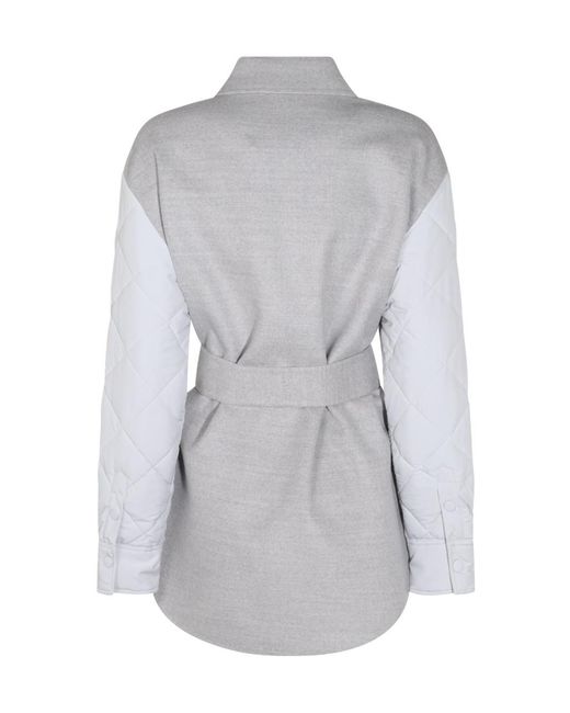 Fabiana Filippi Gray Tie-Waist Casual Shirt-Style Jacket