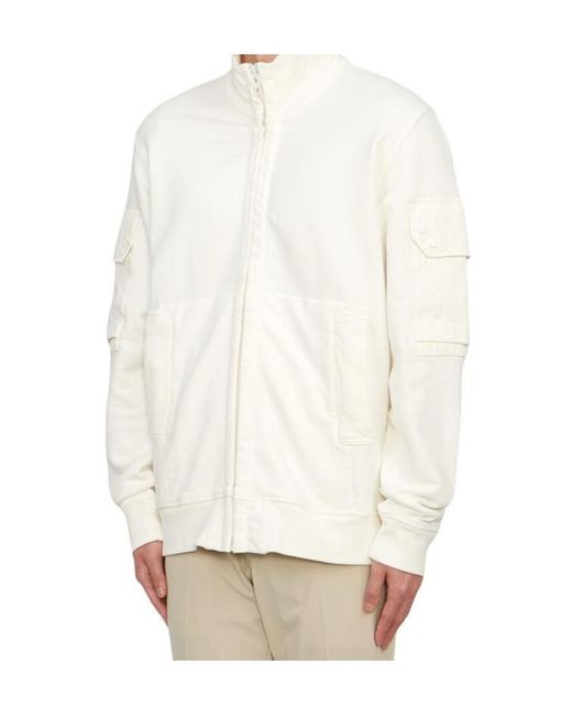 C P Company White Long Sleeve Casual Jacket for men